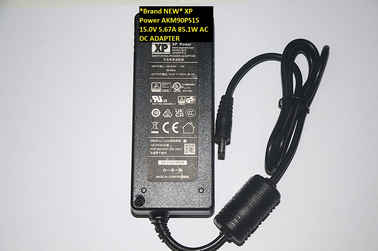 *Brand NEW* XP Power AKM90PS15 15.0V 5.67A 85.1W AC DC ADAPTER